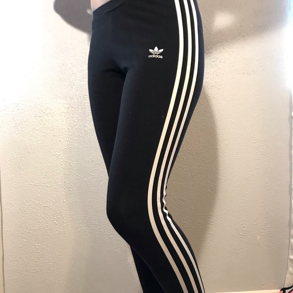 Adidas black striped leggings